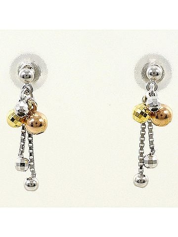 Unbranded 18K (18-karat gold) Yellow Gold (YG) Earrings, 14K White (WG), Total Weight 0.7g, Jewelry (view 1)