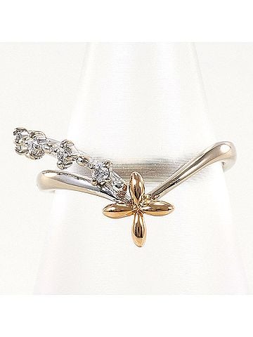 Unbranded 18K White Gold (WG) / Pink (PG) Ring with 0.10ct Diamond, Total Weight 3.0g, Jewelry (view 1)