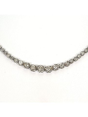 Unbranded 18K (18-karat white gold) necklace with 5.00ct diamonds, total weight 11.6g, 39cm length. Jewelry. (view 1)