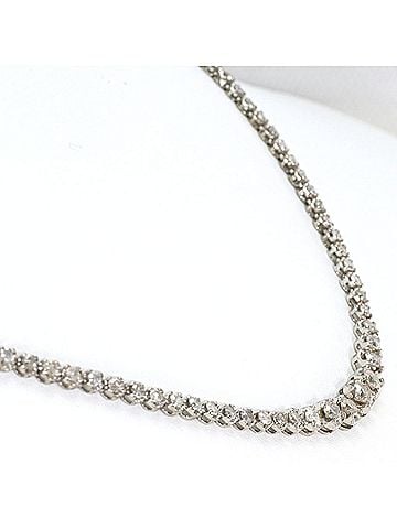 Unbranded 18K (18-karat white gold) necklace with 5.00ct diamonds, total weight 11.6g, 39cm length. Jewelry. (view 2)