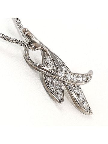 Unbranded 18K (18-karat white gold) necklace with 0.39ct diamond, total weight 7.1g, 49cm length. Jewelry. (view 2)