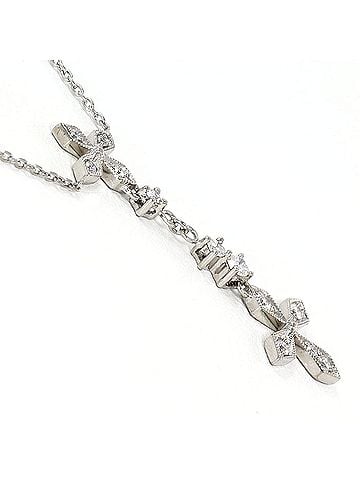 Unbranded 18K (18-karat white gold) necklace with 0.21ct diamond, total weight 3.0g, 42cm length. Jewelry. (view 2)