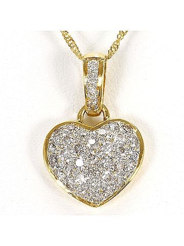 Unbranded 18K (18-karat) Yellow Gold Necklace with 0.44ct Diamond, Total Weight 2.6g, 40cm Length, Jewelry (view 1)