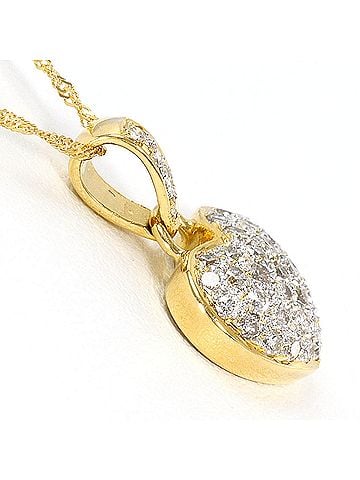 Unbranded 18K (18-karat) Yellow Gold Necklace with 0.44ct Diamond, Total Weight 2.6g, 40cm Length, Jewelry (view 2)
