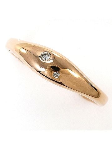 Unbranded 18K (18-karat) Pink Gold Ring with Diamond (carat weight not stamped), Total Weight 3.2g, Jewelry (view 1)