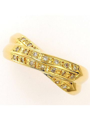 Unbranded 18K (18-karat) Yellow Gold Ring, 1 Diamond, 0.10ct, Total Weight 3.6g, Jewelry (view 1)