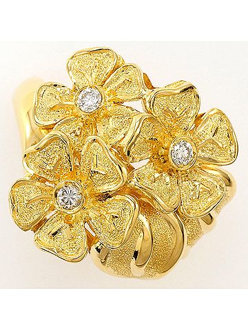 Unbranded 18K (18-karat) Yellow Gold Ring with 1 Diamond (carat mark not specified), Total Weight 8.4g, Jewelry (view 1)