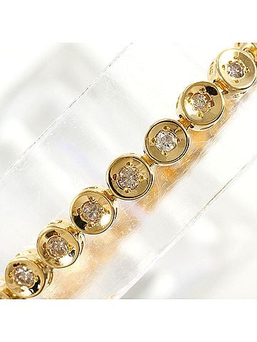 Unbranded 18K (18-karat) Yellow Gold Bracelet with 1.00ct Diamond, Total Weight 7.5g, 18.5cm, Jewelry (view 2)