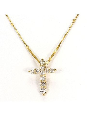 Unbranded 18K (18-karat) Yellow Gold Necklace with 0.70ct Diamond, Total Weight 3.6g, 39cm, Jewelry (view 1)