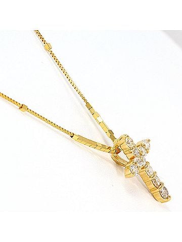 Unbranded 18K (18-karat) Yellow Gold Necklace with 0.70ct Diamond, Total Weight 3.6g, 39cm, Jewelry (view 2)