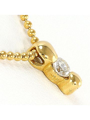 Unbranded 18K (18-karat) Yellow Gold Necklace with Diamond (carat weight not stamped), Total Weight 3.2g, 40cm, Jewelry (view 2)