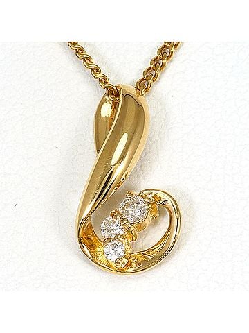 Unbranded 18K (18-karat) Yellow Gold Necklace with 0.06ct Diamond, Total Weight 2.8g, 40cm Length, Jewelry (view 1)