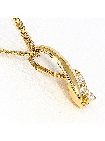 Unbranded 18K (18-karat) Yellow Gold Necklace with 0.06ct Diamond, Total Weight 2.8g, 40cm Length, Jewelry (view 2)