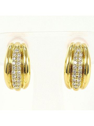 Unbranded 18K (18-karat) Yellow Gold Earrings with 0.25ct Diamonds, Total Weight 7.8g, Jewelry (view 1)