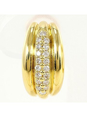 Unbranded 18K (18-karat) Yellow Gold Earrings with 0.25ct Diamonds, Total Weight 7.8g, Jewelry (view 2)