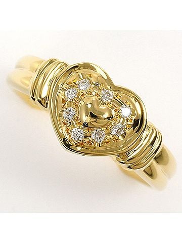 Unbranded 18K (18-karat) Yellow Gold Ring with 1 Diamond (0.10 ct), Total Weight 4.2g, Jewelry (view 1)