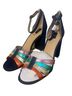 G.I.L.I. Blue Gold Heels Size 9 - photo 1