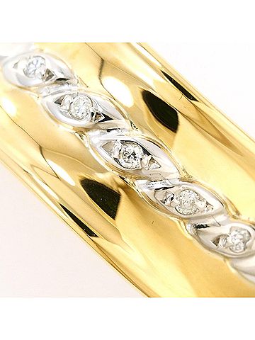 Unbranded PT900 Platinum 18K YG Yellow Gold Ring, 1 Diamond 0.03ct, Total Weight 4.6g, Jewelry (view 2)