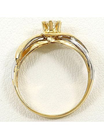 Unbranded PT900 Platinum 18K YG Yellow Gold Ring with 0.12ct Diamond, Total Weight 2.4g, Jewelry (view 2)