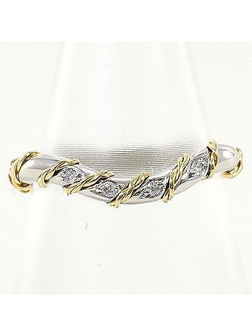 Unbranded PT900 Platinum 18K Yellow Gold Ring with 0.02ct Diamond, Total Weight 2.7g, Jewelry (view 1)