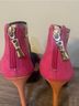 Biondini Color Block Orange Blue Pink Heels Size 7 - photo 5