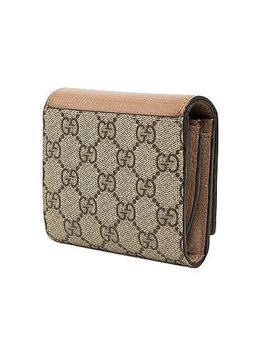 Gucci Gucci GG Supreme Marmont Bi-fold Wallet 598587 Beige Brown Leather Women's GUCCI (view 2)