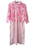 clothes 100% Polyester Floral Pink White Blouse Size XL - photo 1