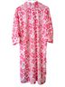 clothes 100% Polyester Floral Pink White Blouse Size XL - photo 2