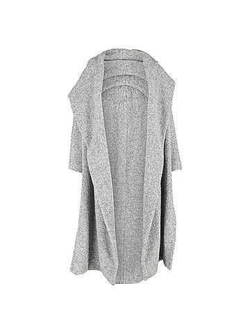 Max Mara Max Mara Long Open Coat in Grey Wool (view 1)