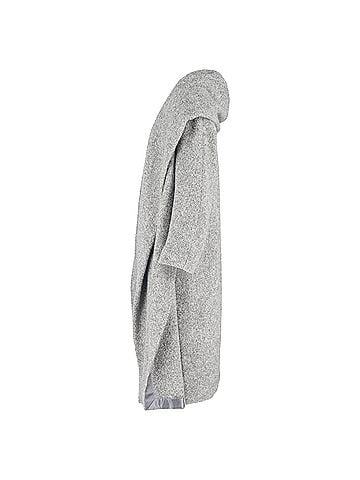 Max Mara Max Mara Long Open Coat in Grey Wool (view 2)