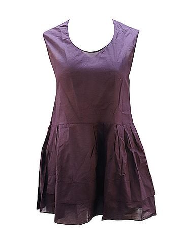 MARNI Marni Sleeveless Peplum Top in Purple Cotton (view 1)