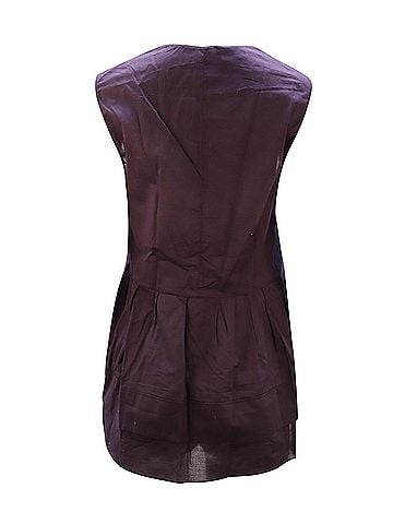 MARNI Marni Sleeveless Peplum Top in Purple Cotton (view 2)
