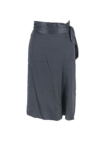 Joseph Joseph Knee Length Wrap Skirt in Black Silk (view 1)
