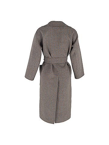 Max Mara Max Mara Orense Plaid Double-Breasted Coat in Brown Wool (view 1)