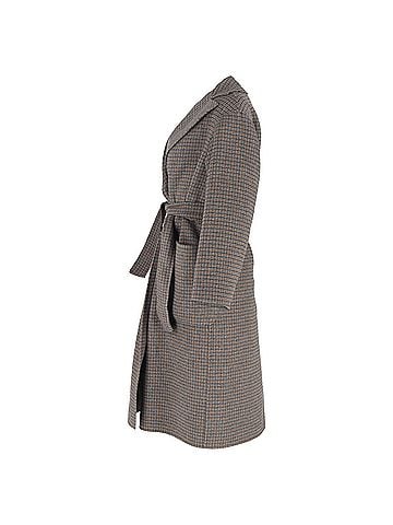 Max Mara Max Mara Orense Plaid Double-Breasted Coat in Brown Wool (view 2)