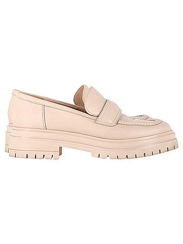 Gianvito Rossi Gianvito Rossi Platform Loafers in Nude Leather (view 1)
