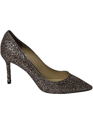 Jimmy Choo Jimmy Choo Romy Pumps in Gold Glitter Tulle (view 1)