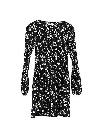 Maje Maje Rockiz Pleated Daisy-Print Crepe Mini Dress in Black Polyester (view 1)