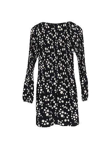 Maje Maje Rockiz Pleated Daisy-Print Crepe Mini Dress in Black Polyester (view 2)