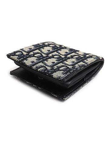 Christian Dior Christian Dior Dior Oblique Coin Purse/Coin Case, Beige/Navy, Men's/Women's (view 2)