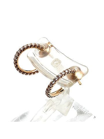 Cartier CARTIER Cartier 18KPG Pink Gold Etincelle de Hoop Small Earrings B8301244 Diamond 2.5g Women's (view 2)