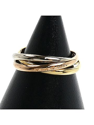 Cartier CARTIER Cartier 18K Yellow Gold Pink White Trinity Ring, 3.5g, Women's (view 1)