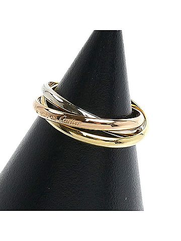 Cartier CARTIER Cartier 18K Yellow Gold Pink White Trinity Ring, 3.5g, Women's (view 2)