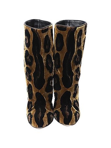 Dolce & Gabbana Dolce &amp; Gabbana Leopard Print Calf Boots Multicolor Velvet (view 2)