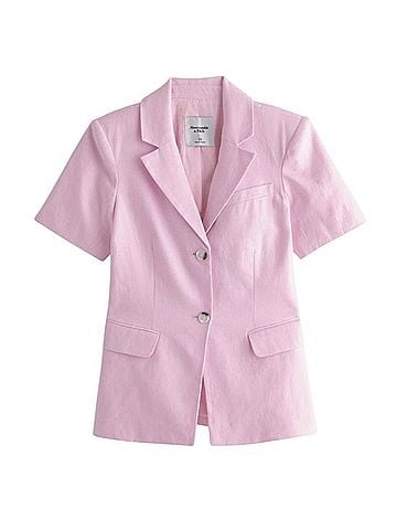Abercrombie & Fitch Short-Sleeve Premium Linen Blazer Blazer (view 1)