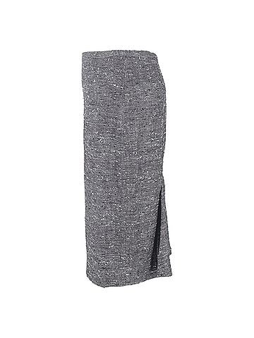 Max Mara Max Mara Tweed Midi Pencil Skirt in Grey Wool (view 2)