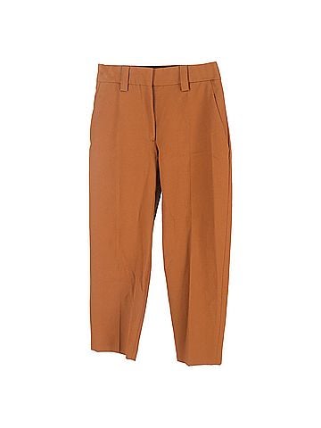 Acne Acne Studios High-Rise Tailored Trousers in Rust Polyester (view 1)