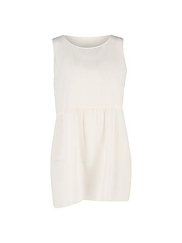 Joseph Joseph Round Neck Long Tank Top in White Viscose (view 1)