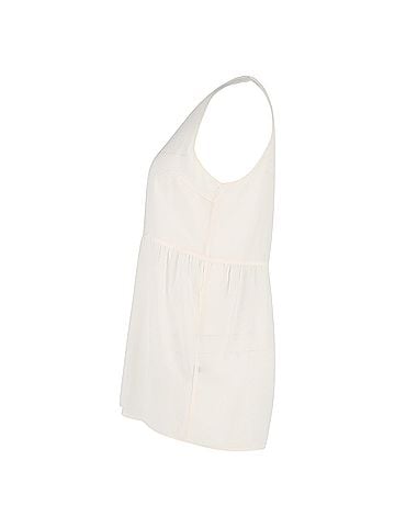 Joseph Joseph Round Neck Long Tank Top in White Viscose (view 2)
