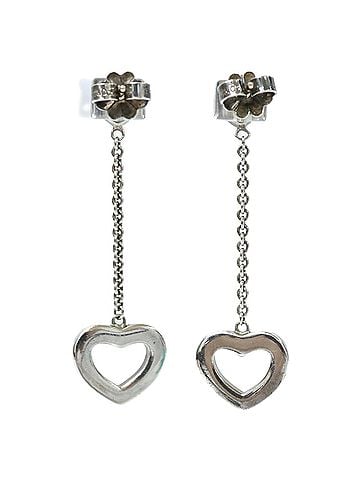Tiffany & Co. TIFFANY&amp;Co. Tiffany AG925 Heart Link Drop Earrings, Silver, Women's (view 2)